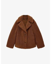 AllSaints - Eddie Faux Teddy Jacket - Lyst