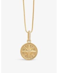 Rachel Jackson - Mini North Star 22ct Yellow -plated Sterling Silver And Cubic Zirconia Pendant Necklace - Lyst