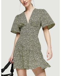 lime green animal print dress