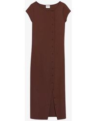 Claudie Pierlot - Boat-neck Short-sleeved Stretch-woven Midi Dress - Lyst
