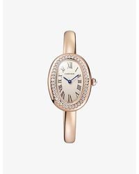 Cartier - Crwjba0041 Baignoire Small 18Ct Rose- And 0.48Ct Brilliant-Cut Diamonds Quartz Watch - Lyst