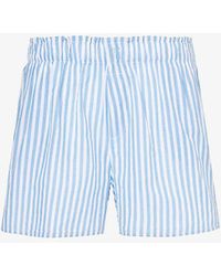 Skin - Sarah Striped Organic-cotton Shorts - Lyst