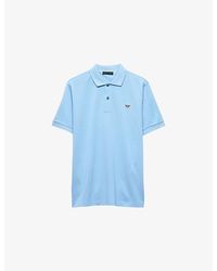 Prada - Triangle-Logo Cotton-Piqué Polo Shirt - Lyst