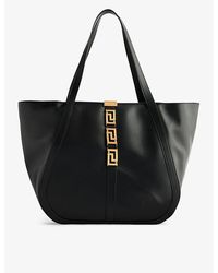Versace - Grecca Goddess Large Leather Tote Bag - Lyst