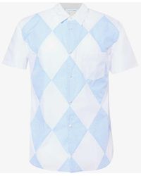 Comme des Garçons - Diamond-pattern Short-sleeved Cotton Shirt - Lyst