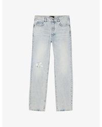 The Kooples - Distressed Straight-Leg Jeans - Lyst