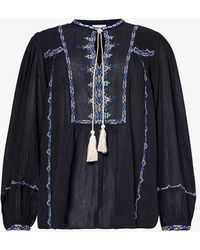 Isabel Marant - Silekia Embroidered Cotton Blouse - Lyst