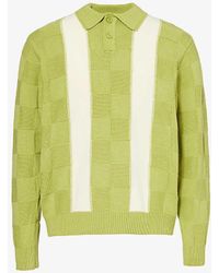 Obey - Tarragon Greenalbert Contrast-stripe Cotton-knit Polo Shirt - Lyst