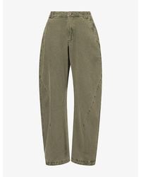 Free People - Spotlight Barrel-Leg Cotton-Blend Trousers - Lyst