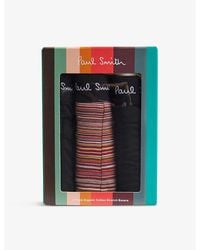 Paul Smith - Braded-Waistband Mid-Rise Pack Of Three Stretch-Organic Cotton Boxers - Lyst