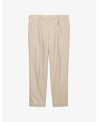 Prada - Slim-Fit Mid-Rise Cotton Trousers - Lyst