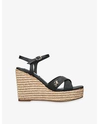 Steve Madden - Cylo Leather Wedge Sandals - Lyst