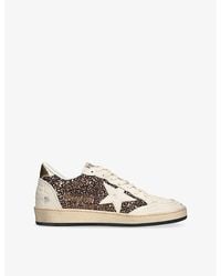 Golden Goose - Ballstar 11425 Glitter-Embellished Leather Low-Top Trainers - Lyst
