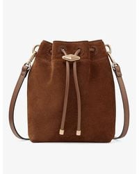Jimmy Choo - Cinch Mini Suede Top-Handle Bucket Bag - Lyst