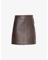 Weekend by Maxmara - A-line Darted Leather Mini Skirt - Lyst