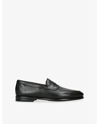 Santoni - Carlo Cashmere And Leather Penny Loafers - Lyst
