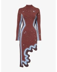 Ph5 - Dobby Stretch-Knit Midi Dress - Lyst
