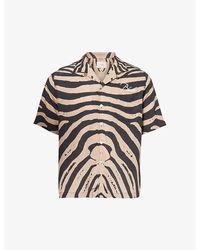 Rhude - Zebra Camp-collar Boxy-fit Silk Shirt X - Lyst
