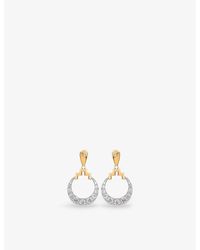 V By Laura Vann - Bianca 18ct Yellow -plated Recycled Sterling-silver And Cubic Zirconia Drop Earrings - Lyst