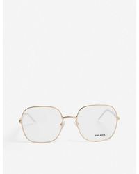 Prada - Pr56wv Square-frame Metal Glasses - Lyst