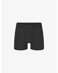 Skims - Branded-Waistband 3In Stretch-Cotton Boxer Briefs - Lyst