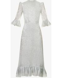 The Vampire's Wife - Falconetti Metallic-thread Silk-blend Midi Dress - Lyst