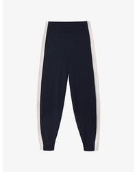 The White Company - Contrast-Panel Relaxed-Fit Knitted Jogging Bottoms - Lyst