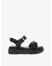Carvela Kurt Geiger - Krypton Buckled Faux-Leather Sandals - Lyst