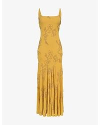 House Of Cb - Rosalia Hand-Beaded Woven Maxi Dress Xs (A-C Cup) - Lyst