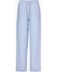 Zimmerli of Switzerland - High-rise Relaxed-fit Linen And Cotton-blend Pyjama Bottoms X - Lyst