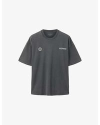 AllSaints - Emblem Crew Short-Sleeve Cotton-Jersey T-Shirt - Lyst