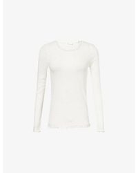 Skall Studio - Edie Scoop-Neck Cotton-Knit Top - Lyst