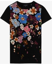 Ted Baker - Bealaa Floral-print Slim-fit Stretch-jersey T-shirt - Lyst
