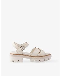 Prada - Tread-Sole Leather Sandals - Lyst