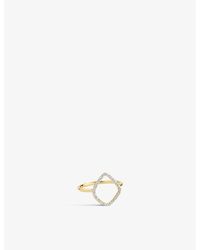 Monica Vinader - Riva 18Ct- Vermeil Plated Sterling- And 0.045Ct Diamond Ring - Lyst