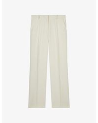 The Kooples - Straight-Leg High-Rise Stretch-Woven Trousers - Lyst