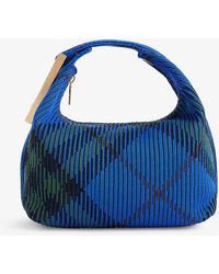 Burberry - Duffle Checked Knitted Mini Top Handle Bag - Lyst