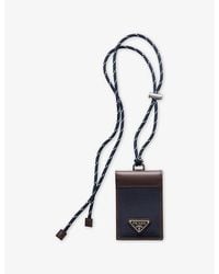 Prada - Speedrock Re-Nylon And Leather Card Holder With Strap - Lyst