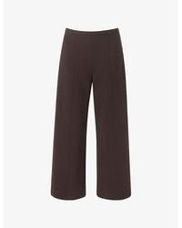 Whistles - Camilla Wide-Leg Cropped High-Rise Stretch-Woven Trousers - Lyst