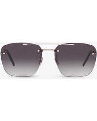 Saint Laurent - Ys000324 Rimless Pilot-frame Metal Sunglasses - Lyst