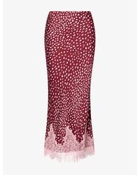 Never Fully Dressed - Maeva Printed Satin Skirt - Lyst