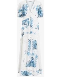AllSaints - Dinah Floral-print Recycled-polyester Maxi Dress - Lyst
