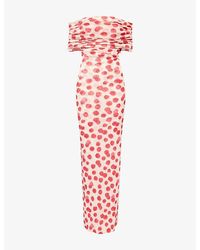 Stella McCartney - Print Off-Shoulder Mesh Maxi Dress - Lyst