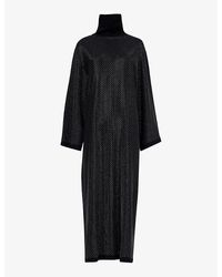 eem - High-Neck Relaxed-Fit Metallic Mesh Kaftan - Lyst