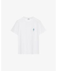Loewe - Floral Anagram-Embroidery Relaxed-Fit Cotton-Jersey T-Shirt - Lyst
