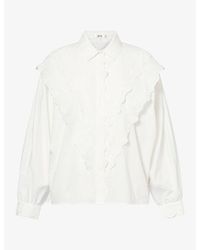 FRAME - Equestrian Embroidered Cotton-Poplin Shirt - Lyst