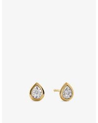 Monica Vinader - Pear-Shaped 0.13Ct Lab-Grown Diamond And 18Ct- Vermeil Stud Earrings - Lyst