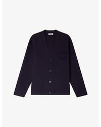 Sandro - Crochet-Flower V-Neck Knitted Cardigan - Lyst