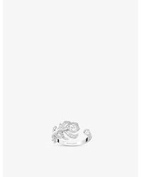 Boucheron - Plume De Paon Xs 18Ct- 0.42Ct Round-Brilliant And 0.18Ct Rose-Cut Diamond Ring - Lyst