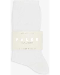 FALKE - Bold Dot Jacquard-pattern Calf-rise Stretch-organic Cotton-blend Socks - Lyst